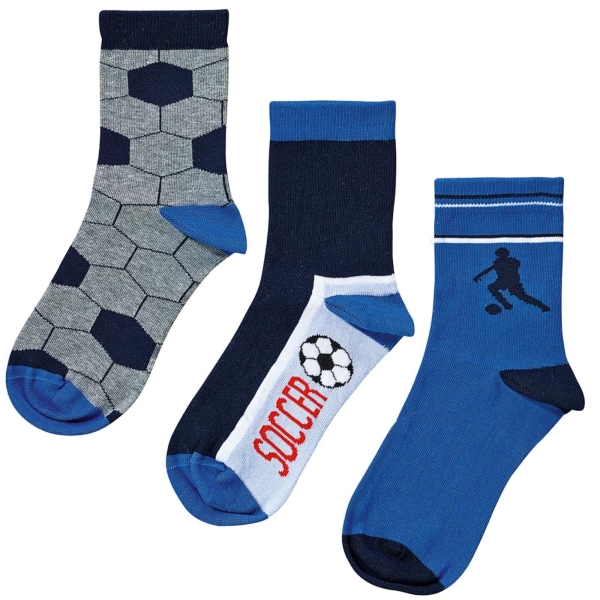 6 Paar Kinder-Socken 27-30 Jungen mit Soccer Motive | Coole Jungen Socken